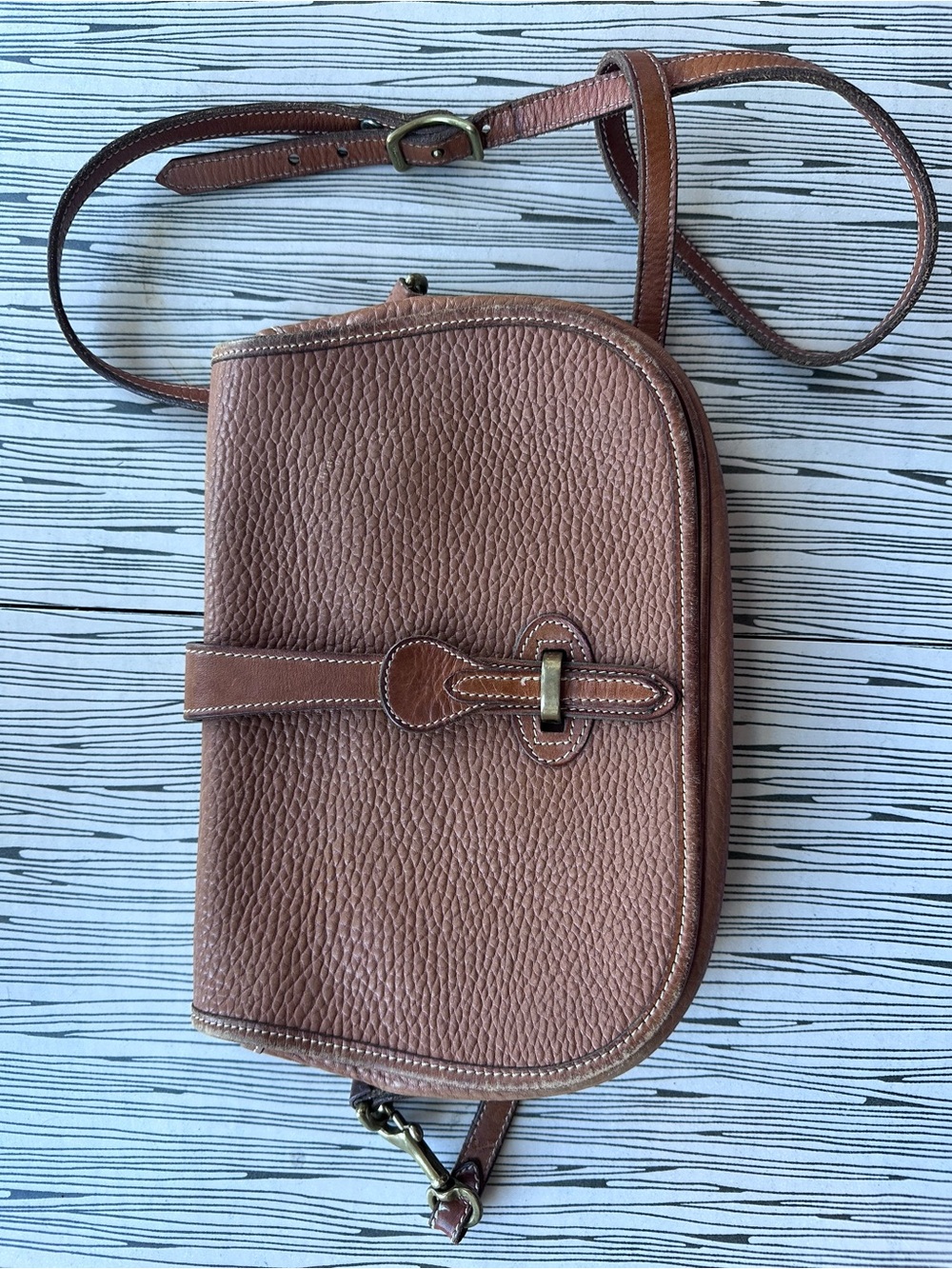 Dooney & Bourke Pebble Leather Shoulder Bag in Brown
